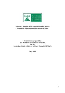 Towards a National Home Enteral Nutrition Service for patients requiring nutrition support at home
