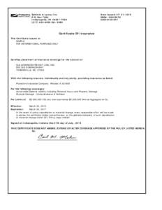 B&L Insurance Certificate