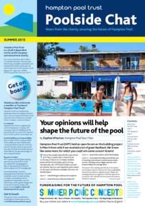 hampton pool trust  Poolside Chat News from the charity securing the future of Hampton Pool  SUMMER 2013