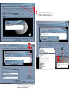 Right-click the desktop, click Properties. This dialog box will appear, click Appearance tab. Select the colors you want.
