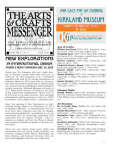 Arts & Crafts: VOLUME 15, No. 4 FALL[removed]New Explorations