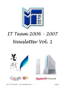 IT TeamNewsletter Vol. 1 SFCC IT Team 2006 – 2007 Newsletter Vol. 1  Page 1
