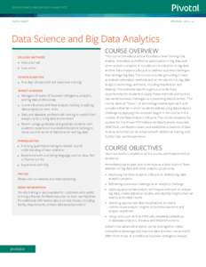 DATA SCIENCE AND BIG DATA ANALYTICS  DATA SHEET REVI S ED : 