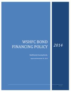 WSHFC Bond Financing policy