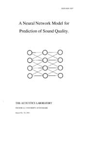 A Neural Network Model for Prediction of Sound Quality