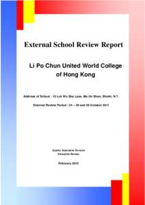 External School Review Report Li Po Chun United World College of Hong Kong