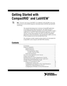 Getting Started with CompactRIO and LabVIEW - National Instruments