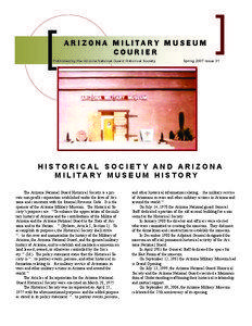 ARIZONA MILITARY MUSEUM COURIER Published by the Arizona National Guard Historical Society