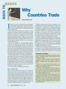 Back to Basics - Why Countries Trade - Finance & Development – December 2009 – Brad McDonald