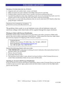 Microsoft Word - PGW Event Ordering Guidelines for Bookstores.doc