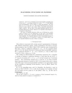 FLATTENING FUNCTIONS ON FLOWERS EDMUND HARRISS AND OLIVER JENKINSON Abstract. Let T be an orientation-preserving Lipschitz expanding map of the circle T. A pre-image selector is a map τ : T → T with finitely many disc