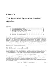 Chapter 7  The Brownian Dynamics Method Applied Contents 7.1