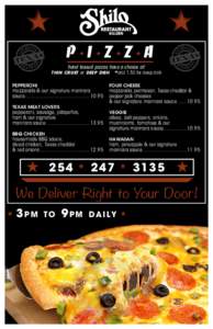 P i z z a hand tossed pizzas have a choice of: thin crust or deep dish  PEPPERONI