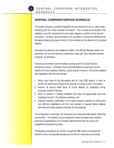 D  CENTRAL CORRIDOR INTEGRATED SCHEDULE  CENTRAL CORRIDOR SERVICE SCHEDULE
