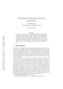 The pitfalls of verifying floating-point computations David Monniaux