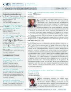 international security program FYSA: For Your Situational Awareness  issue 6 | april 2014
