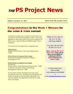 THE  PS Project News ISSUE 5 January 1 5, 2011