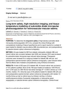Long-term safety, high-resolution imaging, and tissue... [Retina[removed]Pu... Page 1 of 2  PubMed luttrull, long-term safety