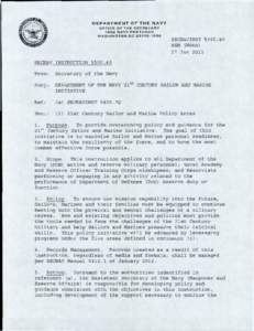 DEPARTMENT OF THE NAVY OFFICE OF THE SECRETARY 1000 NAVY PENTAGON WASHINGTON DC 203S0·SECNAVINST