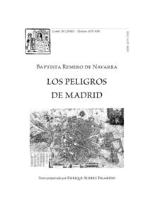 Baptista Remiro de Navarra  LOS PELIGROS DE MADRID  Texto preparado por Enrique Suárez Figaredo