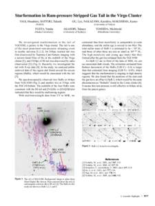 Starformation in Ram-pressure Stripped Gas Tail in the Virgo Cluster YAGI, Masafumi, HATTORI, Takashi 