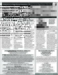Published by the Foggy Bottom Association – 50 Years Serving Foggy Bottom / West End The Neighbors Who Brought You Trader Joe’s! Vol. 52, No. 26  FBN archives available on FBA website: www.SaveFoggyBottom.com
