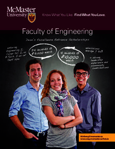 Know What You Like. Find What You Love.  Faculty of Engineering Dean’s Excellence Entrance Scholarships entering I,