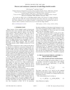 PHYSICAL REVIEW D 78, Discrete and continuous symmetries in multi-Higgs-doublet models P. M. Ferreira1,2 and Joa˜o P. Silva1,3 1
