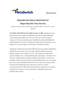 Microsoft Word - MetaSwitch Press Release Dakota DraftFINAL v2 _2_.doc