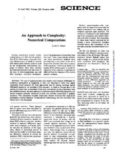 26 April 1985, Volume 228, NumberICIE:NCE Modem supercomputers-the