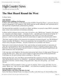 The Shot Heard Round the West - High Country News