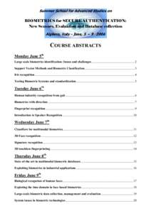 Microsoft Word - Lecture Abstracts - Summer School for Advanced Studies 2006.doc