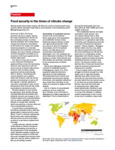 Food security in the times of climate change