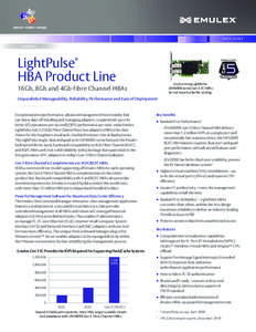 D ATA S H E E T  LightPulse® HBA Product Line  Cool running LightPulse