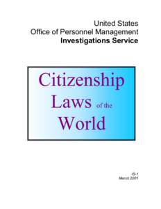 United States Office of Personnel Management Investigations Service Citizenship Laws