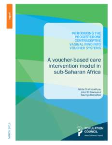 Introducing the progesterone contraceptive vaginal ring into voucher systems: A voucher-based care intervention model in sub-Saharan Africa and Asia