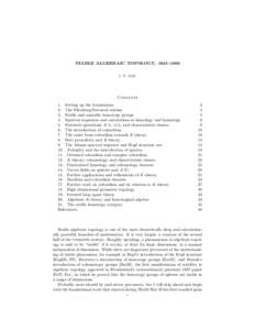 STABLE ALGEBRAIC TOPOLOGY, 1945–1966 J. P. MAY Contents 1. Setting up the foundations 2. The Eilenberg-Steenrod axioms