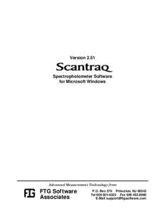 VersionScantraq Spectrophotometer Software for Microsoft Windows