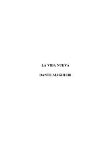 La vida nueva - Dante Alighieri