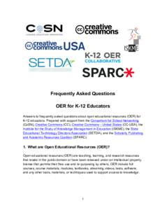 Education / Open educational resources / Open content / OER Commons / Institute for the Study of Knowledge Management in Education / Creative Commons / WikiEducator