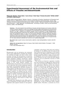 ATLA 41, 65–75, [removed]Experimental Assessment of the Environmental Fate and Effects of Triazoles and Benzotriazole