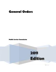 General Orders  Public Service Commission 2011 Edition