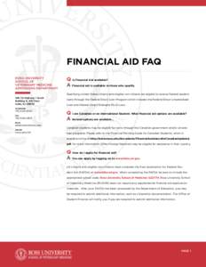 FINANCIAL AID FAQ ROSS UNIVERSITY SCHOOL OF VETERINARY MEDICINE ADMISSIONS DEPARTMENT