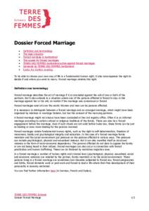 Dossier Forced Marriage     