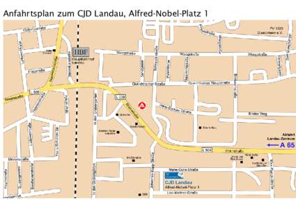 Anfahrtsplan zum CJD Landau, Alfred-Nobel-Platz 1   