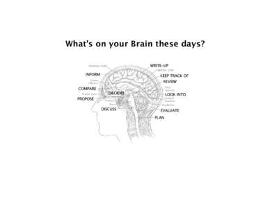 What’s on your Brain these days?  Profile of a Chandler Knowledge worker Data comes in as…. Documents to review Email to digest