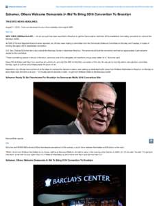 Schumer, Others Welcome Democrats In Bid To Bring 2016 Convention To Brooklyn « CBS New York