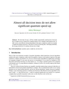 Almost all decision trees do not allow significant quantum speed-up