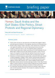 briefing paper  Yemen, Saudi Arabia and the
