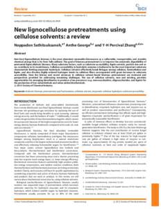 New lignocellulose pretreatments using cellulose solvents: a review